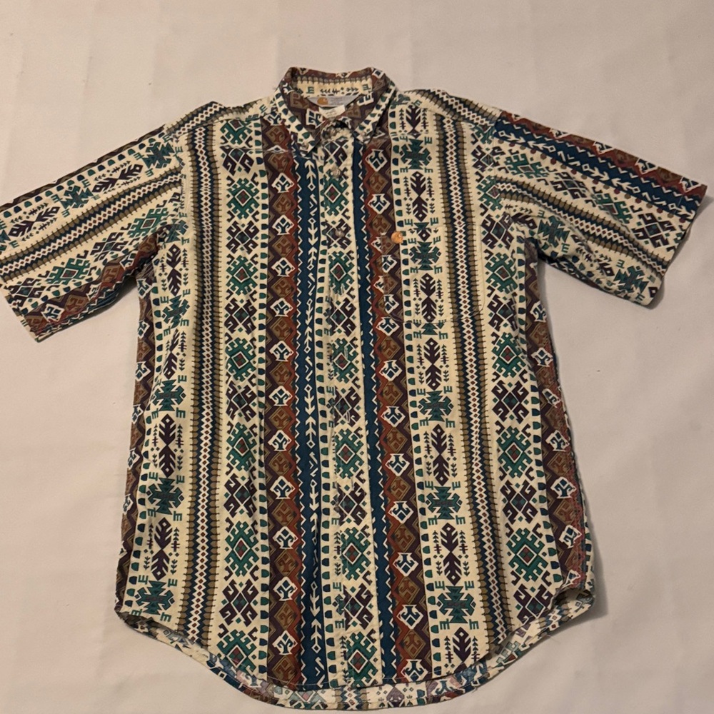 Men's Carhartt Short-Sleeve Patterned Button-Up Shirt